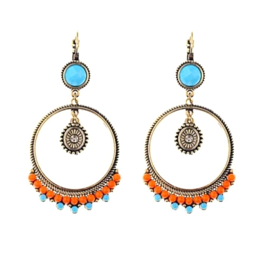 GOLD BOHEMIAN ROUND EARRINGS 